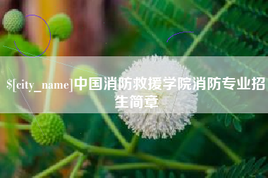 舟山中国消防救援学院消防专业招生简章